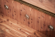 Cortina - Leather Bedside Bench - Honey Walnut - R&R Furniture Gallery (Fountain Valley, CA)