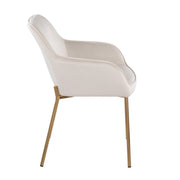 Pair of Lumi Source Daniella contemporary dining chairs set, featuring sleek modern design and upholstered seats.