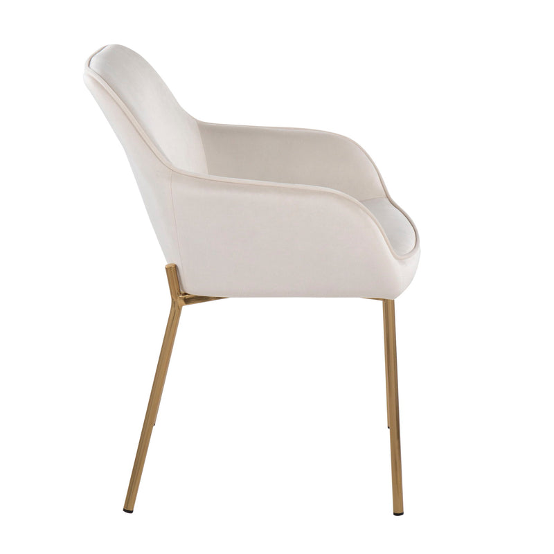 Pair of Lumi Source Daniella contemporary dining chairs set, featuring sleek modern design and upholstered seats.