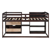 Low Loft Bed With Rolling Desk, Shelf And Drawers - R&R Furniture Gallery (Fountain Valley, CA)