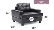 Glory Furniture transitional armchair with plush upholstery and modern design, featuring wooden legs and a comfortable, stylish look.