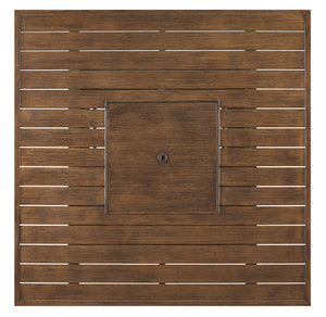 Paradise Trail - Square Bar Table w/Fire Pit - Medium Brown - R&R Furniture Gallery (Fountain Valley, CA)