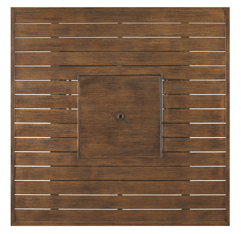Paradise Trail - Square Bar Table w/Fire Pit - Medium Brown - R&R Furniture Gallery (Fountain Valley, CA)