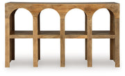 Luzmanacy - Console Sofa Table - Natural Brown - R&R Furniture Gallery (Fountain Valley, CA)