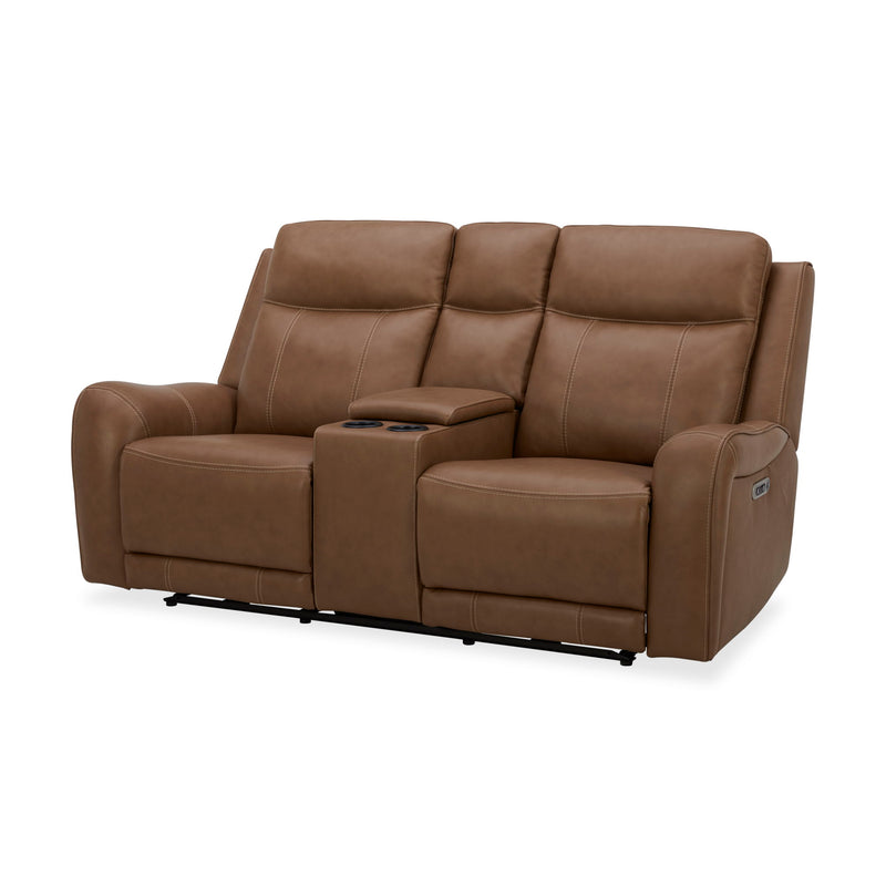 Haywood - Power Reclining Console Loveseat - Butternut - R&R Furniture Gallery (Fountain Valley, CA)