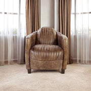 Brancaster - Chair - Retro Brown Top Grain Leather & Aluminum - R&R Furniture Gallery (Fountain Valley, CA)