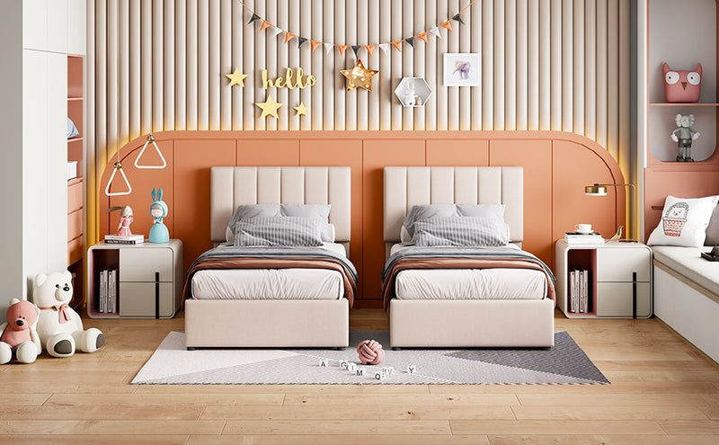 Upholstered Platform Bed With A Hydraulic Storage System - R&R Furniture Gallery (Fountain Valley, CA)