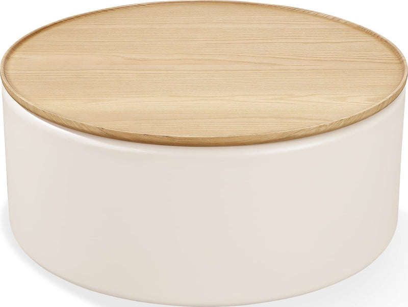 Oskar Lift Top Round Coffee Table in Barley