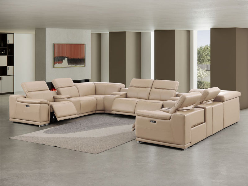 2679 - 12-Piece U-Shaped Power Reclining Sectional In Genuine Leather (4 Recliners)