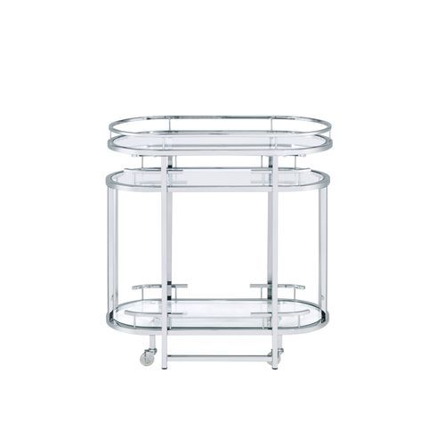 Piffo - Serving Cart Set - Clear Glass & Chrome - R&R Furniture Gallery (Fountain Valley, CA)