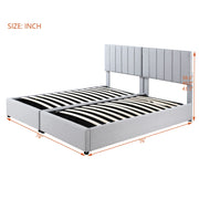Upholstered Platform Bed With A Hydraulic Storage System - R&R Furniture Gallery (Fountain Valley, CA)