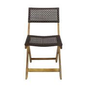 Noble House Bistro foldable armless chair with wicker backrest, lightweight and stylish for outdoor or indoor seating.