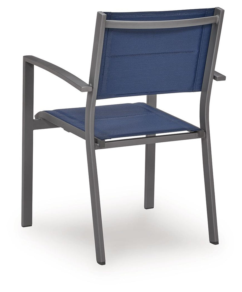 Rocky Creek - Sling Arm Chair (Set of 4) - Blue / Gray - R&R Furniture Gallery (Fountain Valley, CA)