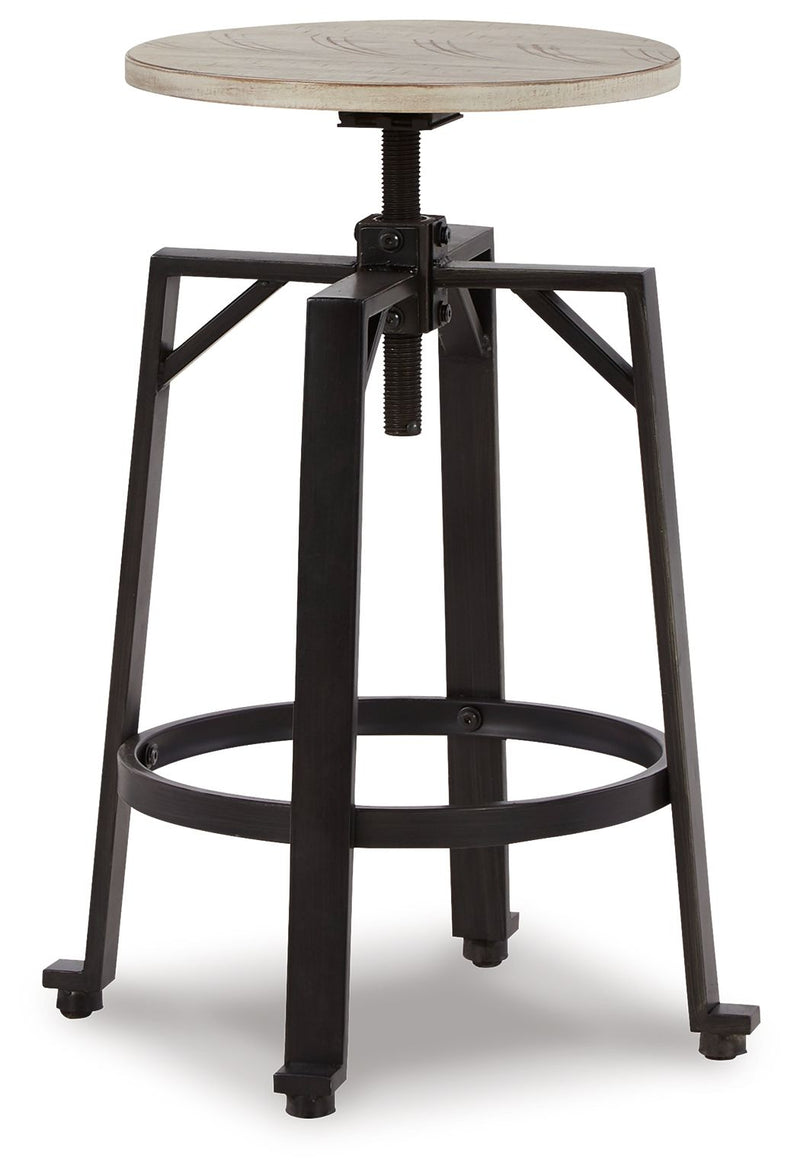 Karisslyn - Swivel Stool (Set of 2) - Whitewash / Black - R&R Furniture Gallery (Fountain Valley, CA)