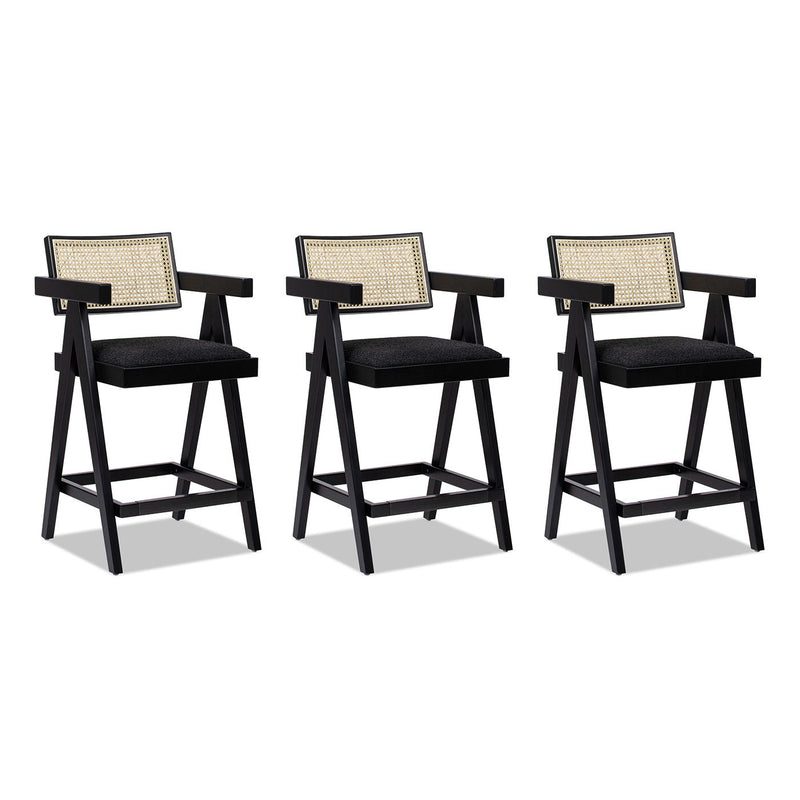 Milan - Modern Webbing Back Stool With Arms (Set of 3) - R&R Furniture Gallery (Fountain Valley, CA)
