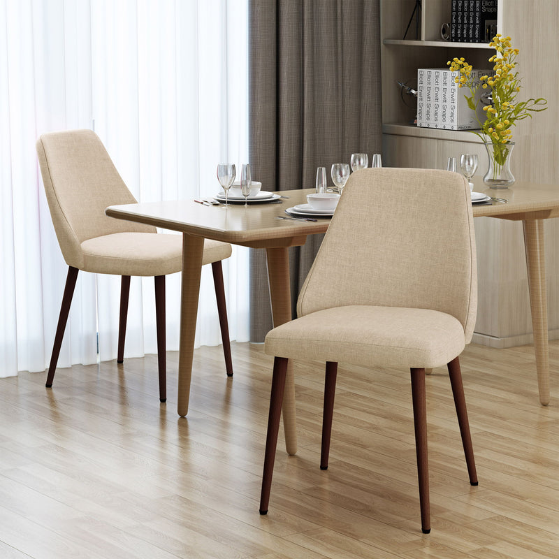 Modern Dining Chair With Iron Legs And Wood Finish - R&R Furniture Gallery (Fountain Valley, CA)