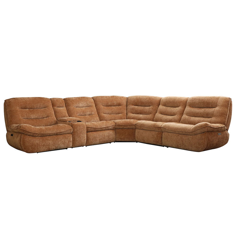 Emmy - Power Motion Sectional Sofa - Orange Chenille - R&R Furniture Gallery (Fountain Valley, CA)
