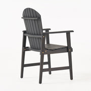 Set of two weather-resistant acacia wood Adirondack dining chairs by Noble House, featuring wide armrests and slatted back design.