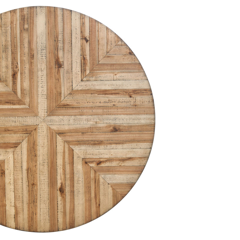 Modern Style Indoor Dining Round Table With Metal Legs - Light Birch - R&R Furniture Gallery (Fountain Valley, CA)