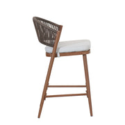 Outdoor 26" Counter Height Metal Frame Counter Stools With Scallop Shaped Backrest & Water Resistant Cushions - R&R Furniture Gallery (Fountain Valley, CA)