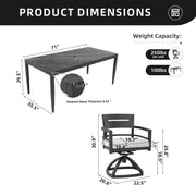 Modern Outdoor Patio Dining Set With Table And Chairs With Sunbrella Cushions - R&R Furniture Gallery (Fountain Valley, CA)
