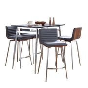 Lumi Source Marcel Mason 5-piece swivel contemporary counter height dining set with matching chairs and table.