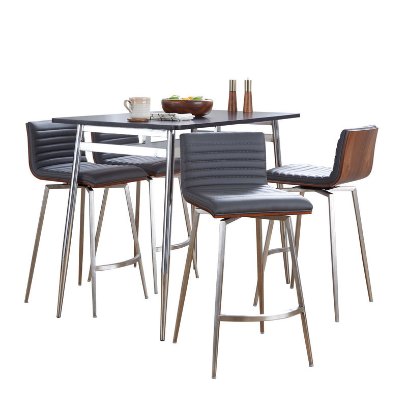 Lumi Source Marcel Mason 5-piece swivel contemporary counter height dining set with matching chairs and table.
