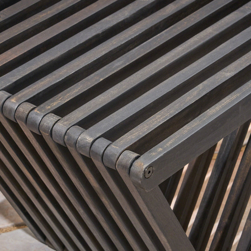 Gloaming - Outdoor Bench With Slat Design And Triangular Base - R&R Furniture Gallery (Fountain Valley, CA)