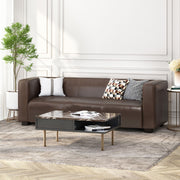 Contemporary Noble House 3-seater sofa with tuxedo design, stationary sofa featuring sleek upholstery and modern style.