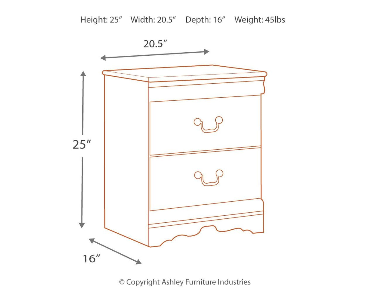 Anarasia - Two Drawer Night Stand - White - R&R Furniture Gallery (Fountain Valley, CA)