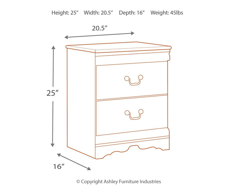 Anarasia - Two Drawer Night Stand - White - R&R Furniture Gallery (Fountain Valley, CA)