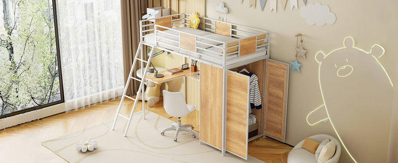 Loft Bed With L Shape Desk And Wardrobe - R&R Furniture Gallery (Fountain Valley, CA)