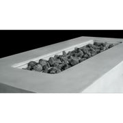 Gray propane and natural gas outdoor fire pit table by LSI Patio Furniture with a modern design and built-in fire bowl.