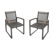 Aresha - Metal Outdoor Dining Armchair (Set of 2) - Gray - R&R Furniture Gallery (Fountain Valley, CA)