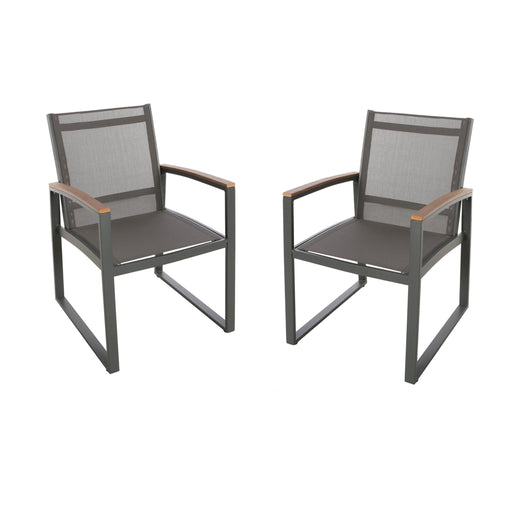 Aresha - Metal Outdoor Dining Armchair (Set of 2) - Gray - R&R Furniture Gallery (Fountain Valley, CA)