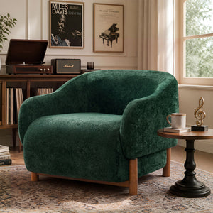 Modern Accent Chair With Recessed Arms And Tight Back