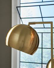 Sorcha - Metal Floor Lamp - Gold Finish / Black - R&R Furniture Gallery (Fountain Valley, CA)