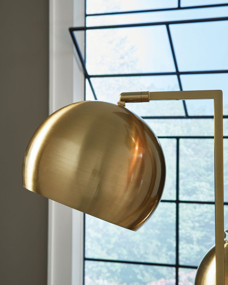 Sorcha - Metal Floor Lamp - Gold Finish / Black - R&R Furniture Gallery (Fountain Valley, CA)