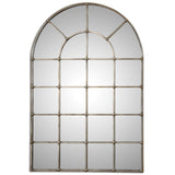 Uttermost Barwell Arch Pearl Silver wall mirror with a sleek, arched design and reflective surface for elegant wall decor.