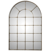 Uttermost Barwell Arch Pearl Silver wall mirror with a sleek, arched design and reflective surface for elegant wall decor.