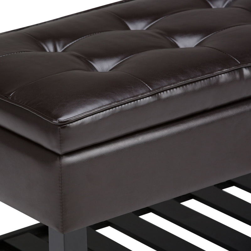 Cosmopolitan - Storage Ottoman Bench With Open Bottom - Tanners Brown - R&R Furniture Gallery (Fountain Valley, CA)