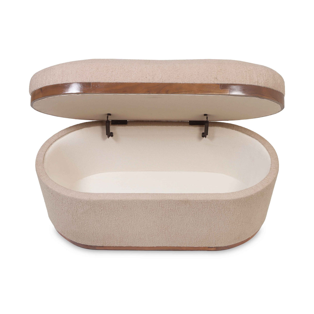 Olivier - Boucle Oval Storage Ottoman - R&R Furniture Gallery (Fountain Valley, CA)