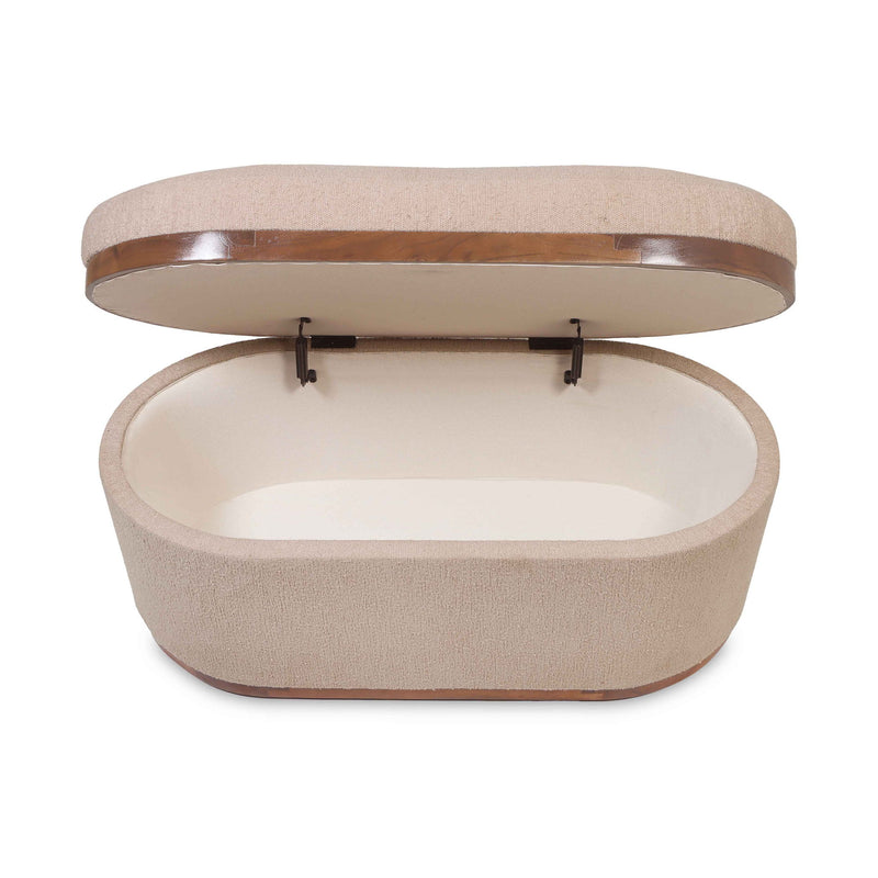 Olivier - Boucle Oval Storage Ottoman - R&R Furniture Gallery (Fountain Valley, CA)
