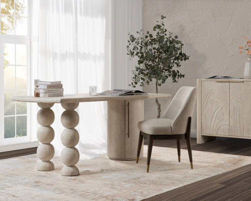 Adir - Desk - Cream - R&R Furniture Gallery (Fountain Valley, CA)