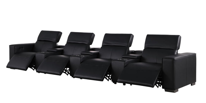 1208 - 7 Piece Leather Sofa With 4 Power Recliners And Power Headrests