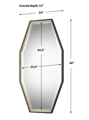 Gold octagon wall mirror by Uttermost, featuring a stylish geometric frame perfect for modern interior decor.