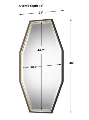 Gold octagon wall mirror by Uttermost, featuring a stylish geometric frame perfect for modern interior decor.