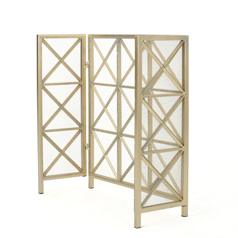 Margaret - 3 Panel Fireplace Screen Iron - R&R Furniture Gallery (Fountain Valley, CA)