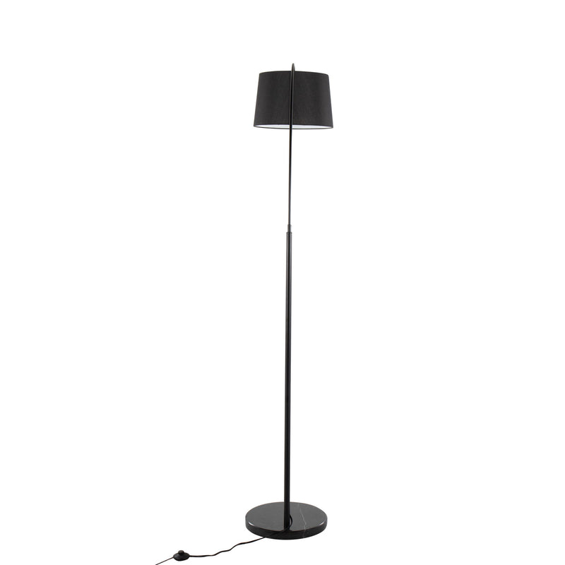 Lumi Source March contemporary floor lamp with sleek design and adjustable arm, standing on a modern living room floor.