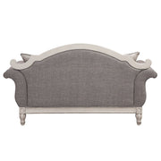 Florian - Loveseat With 3 Pillows - Gray Fabric & Antique White - R&R Furniture Gallery (Fountain Valley, CA)